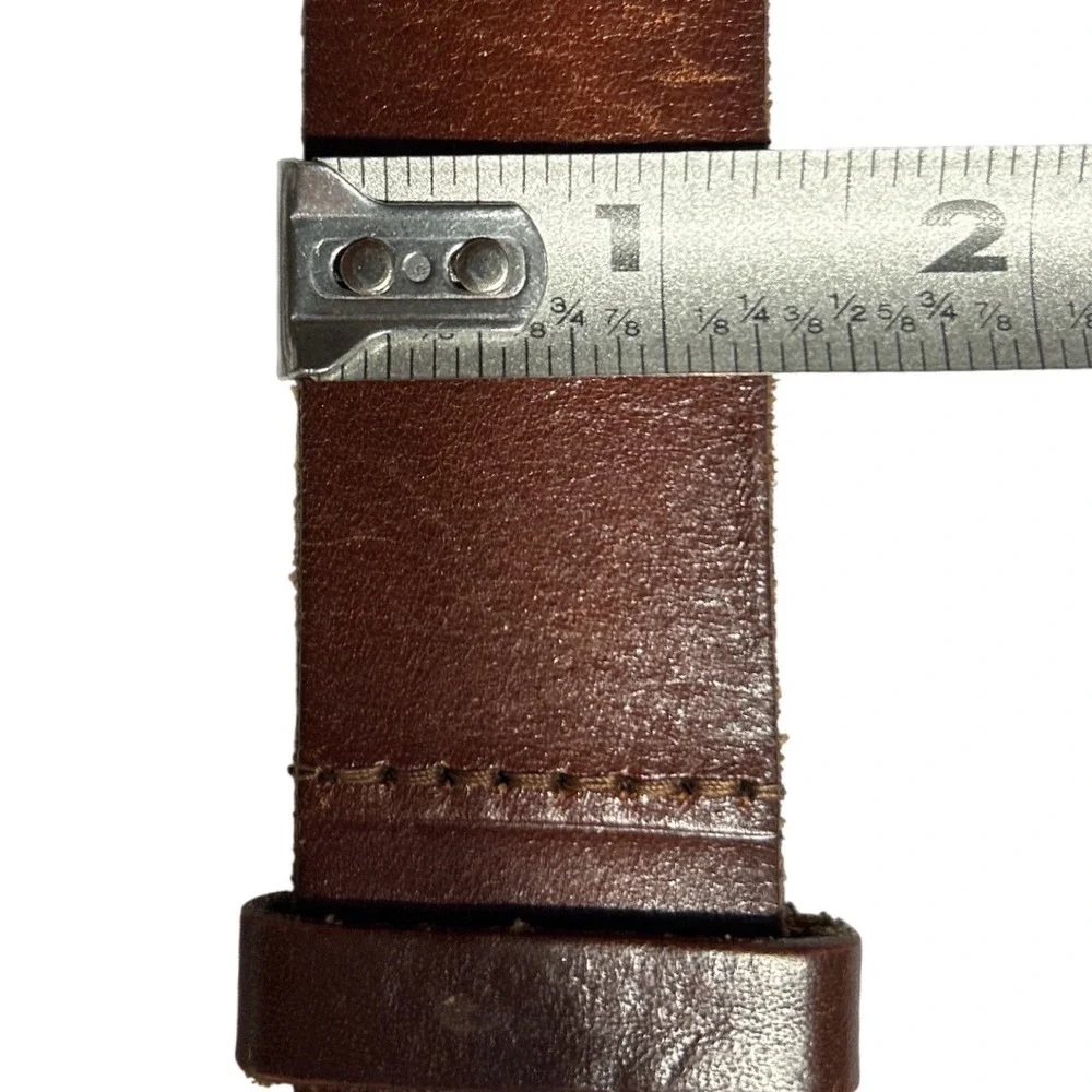 American Eagle Brown Leather Rhinestone Starburst Belt Boho Western‎ 31
